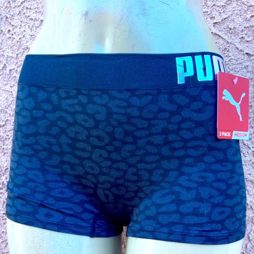 PUMA WOMENS 3PK SEAMLESS BOYSHORT CHEETAH
